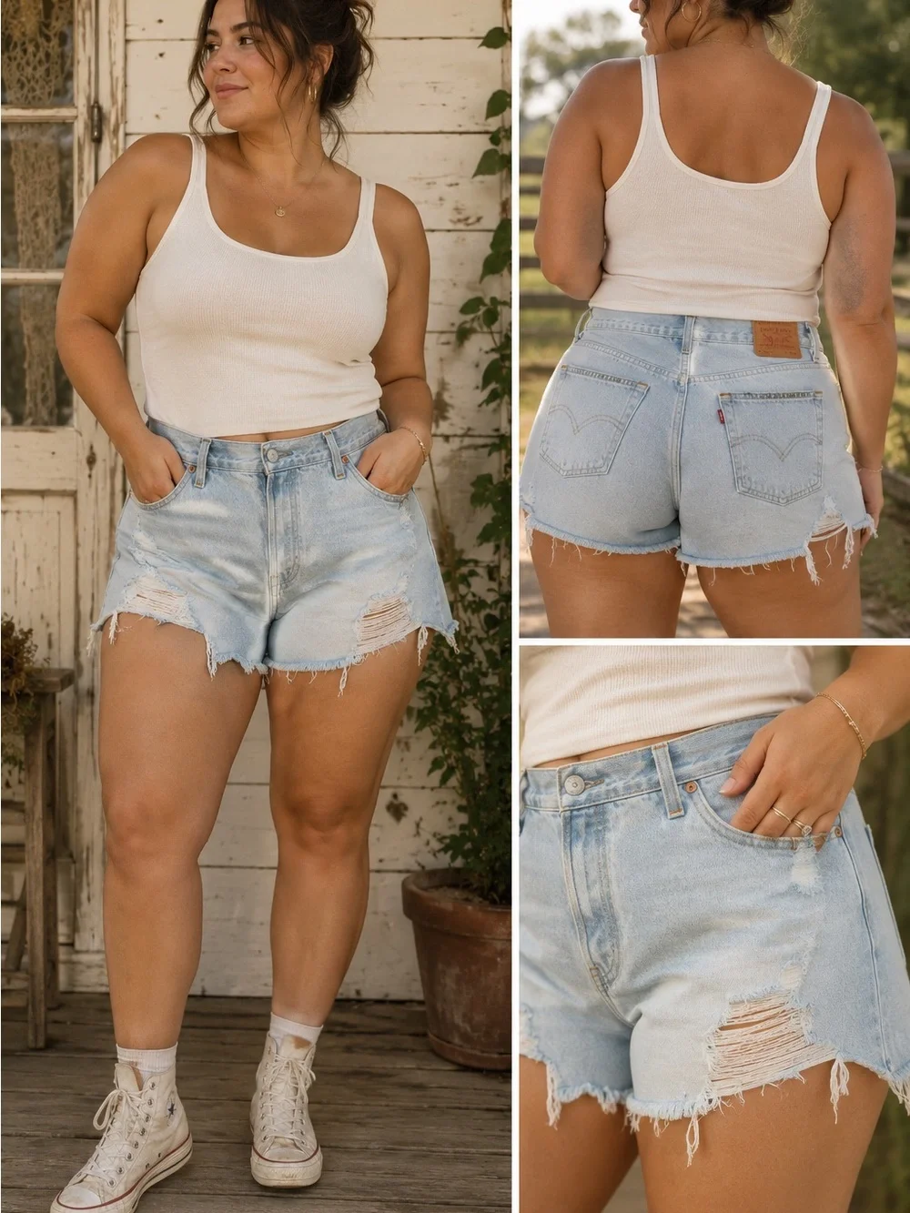 Vintage Levi's 501 Distressed Cutoff Denim Shorts W34